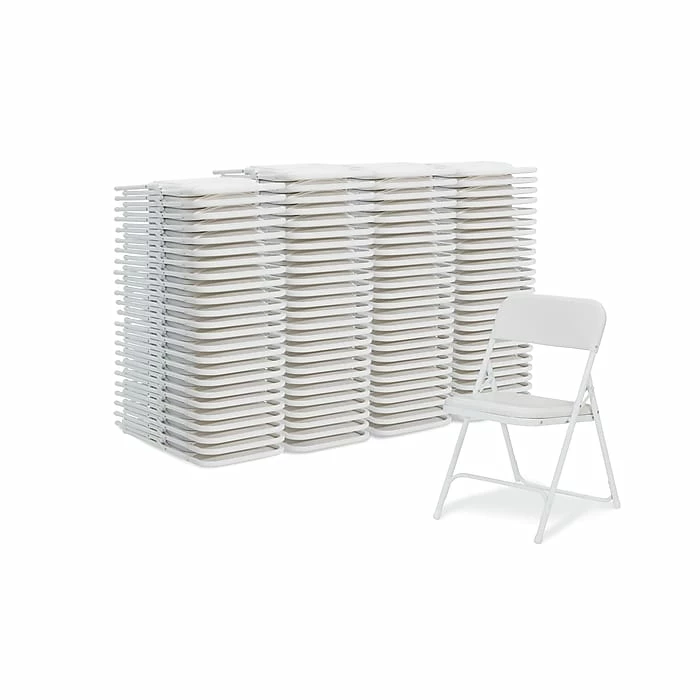 National Public Seating 800 Series Premium Lightweight Plastic Folding Chair, Bright White, 100 Pk (821/100) 3 National Public Seating 800 Series Premium Lightweight Plastic Folding Chair, Bright White, 100 Pk (821/100)