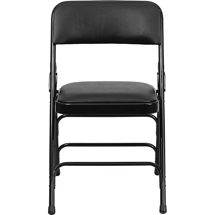 Flash Furniture HERCULES™ Curved Triple Braced Vinyl Armless Folding Chair, Black, 12/Pack (12HAMC309AVBK) 3 Flash Furniture HERCULES™ Curved Triple Braced Vinyl Armless Folding Chair, Black, 12/Pack (12HAMC309AVBK)