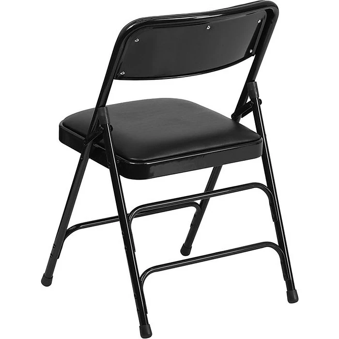 Flash Furniture HERCULES™ Curved Triple Braced Vinyl Armless Folding Chair, Black, 12/Pack (12HAMC309AVBK) 4 Flash Furniture HERCULES™ Curved Triple Braced Vinyl Armless Folding Chair, Black, 12/Pack (12HAMC309AVBK) - Image 2
