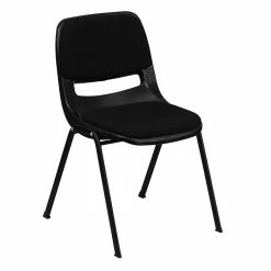 Flash Furniture HERCULES Plastic Shell Stack Chair, Black (RUTEO101PADGG)
