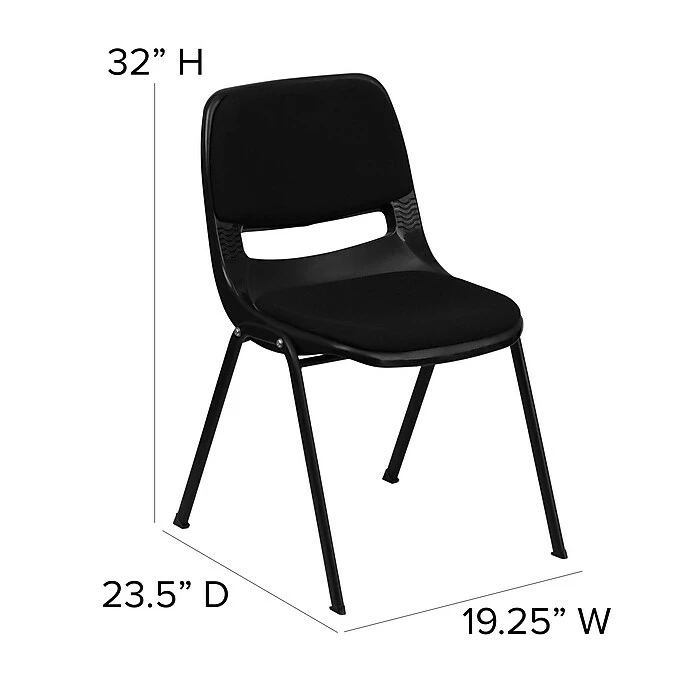 Flash Furniture HERCULES Plastic Shell Stack Chair, Black (RUTEO101PADGG) 8 Flash Furniture HERCULES Plastic Shell Stack Chair, Black (RUTEO101PADGG) - Image 6