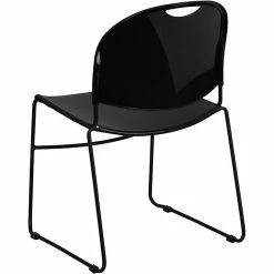 Flash Furniture HERCULES™ Polypropylene Black Frame Ultra Compact Stack Chair, Black, 15/Pack