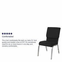 Flash Furniture HERCULES™ Fabric Stacking Church Chair, Black, Silver Vein Frame (XUCH60096BKSV) -Stackable Folding Chairs Sales unnamed file 974